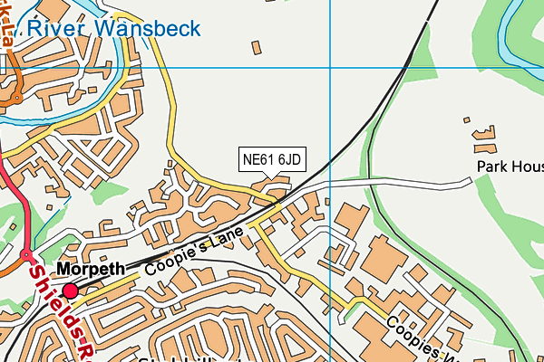 NE61 6JD map - OS VectorMap District (Ordnance Survey)