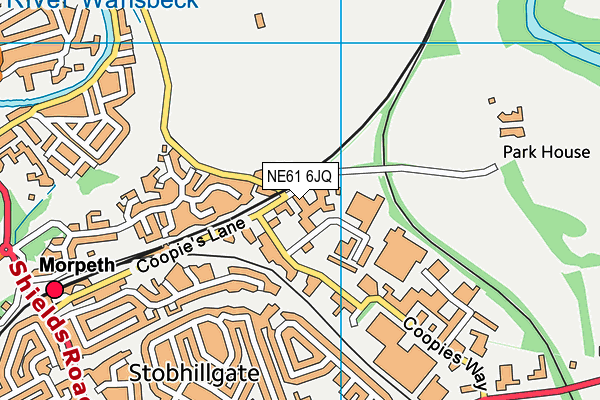 NE61 6JQ map - OS VectorMap District (Ordnance Survey)