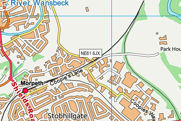 NE61 6JX map - OS VectorMap District (Ordnance Survey)