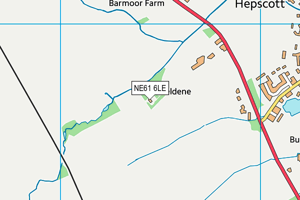NE61 6LE map - OS VectorMap District (Ordnance Survey)