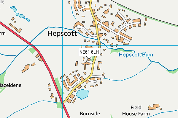 NE61 6LH map - OS VectorMap District (Ordnance Survey)