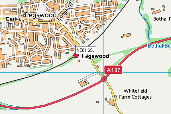 Pegswood Welfare map (NE61 6SJ) - OS VectorMap District (Ordnance Survey)