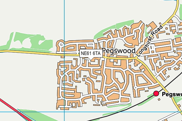 NE61 6TA map - OS VectorMap District (Ordnance Survey)