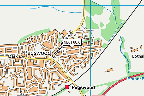 NE61 6UX map - OS VectorMap District (Ordnance Survey)