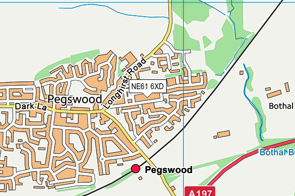 NE61 6XD map - OS VectorMap District (Ordnance Survey)