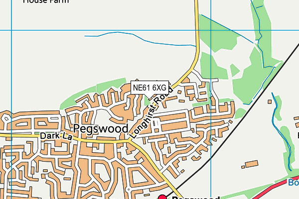 Pegswood Primary School map (NE61 6XG) - OS VectorMap District (Ordnance Survey)