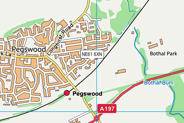 NE61 6XN map - OS VectorMap District (Ordnance Survey)