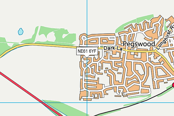 NE61 6YF map - OS VectorMap District (Ordnance Survey)