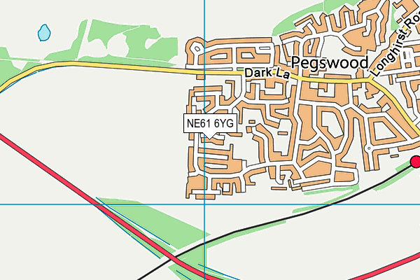 NE61 6YG map - OS VectorMap District (Ordnance Survey)