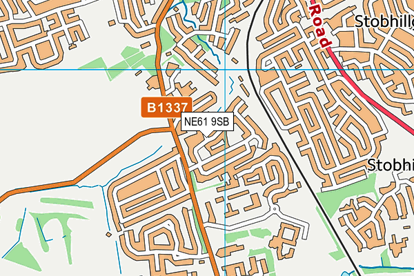 NE61 9SB map - OS VectorMap District (Ordnance Survey)