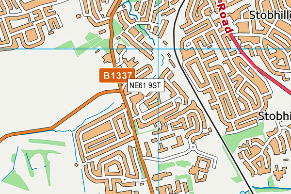NE61 9ST map - OS VectorMap District (Ordnance Survey)
