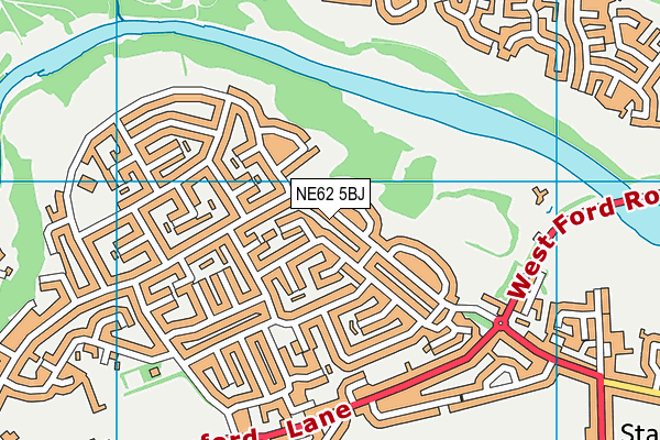 NE62 5BJ map - OS VectorMap District (Ordnance Survey)