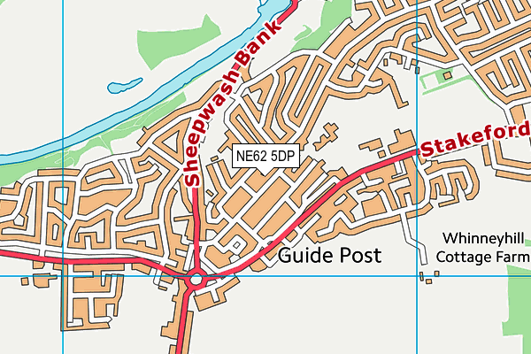 NE62 5DP map - OS VectorMap District (Ordnance Survey)