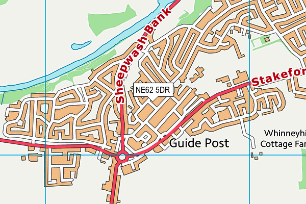 NE62 5DR map - OS VectorMap District (Ordnance Survey)