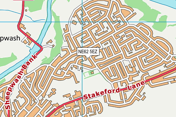 NE62 5EZ map - OS VectorMap District (Ordnance Survey)