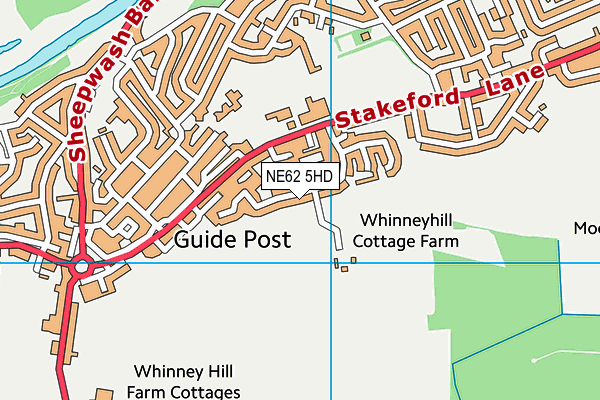 NE62 5HD map - OS VectorMap District (Ordnance Survey)