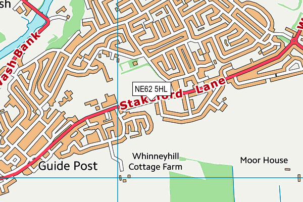 NE62 5HL map - OS VectorMap District (Ordnance Survey)