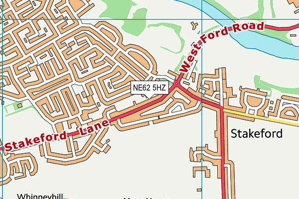 NE62 5HZ map - OS VectorMap District (Ordnance Survey)