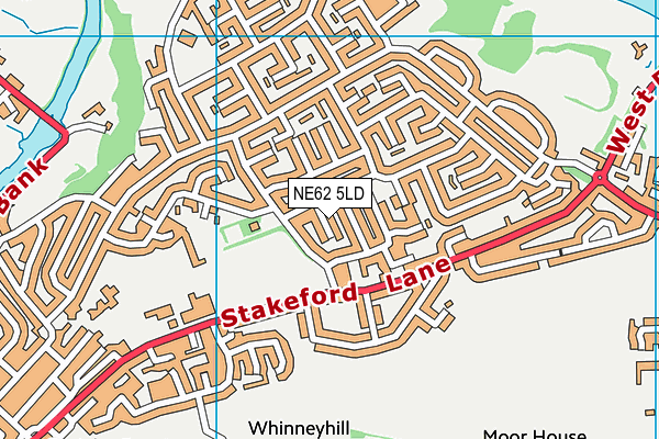 NE62 5LD map - OS VectorMap District (Ordnance Survey)