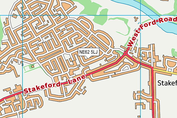 NE62 5LJ map - OS VectorMap District (Ordnance Survey)