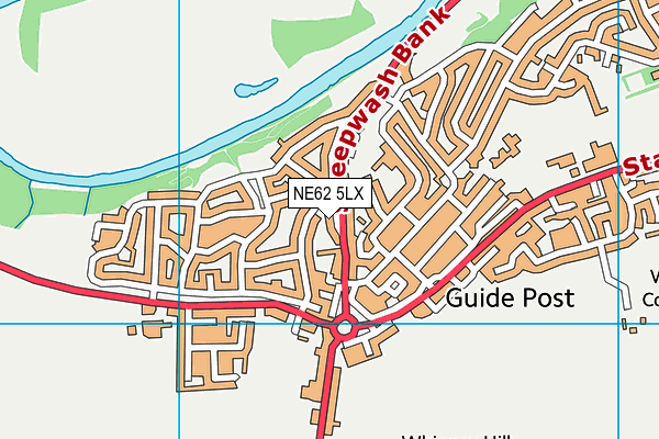NE62 5LX map - OS VectorMap District (Ordnance Survey)