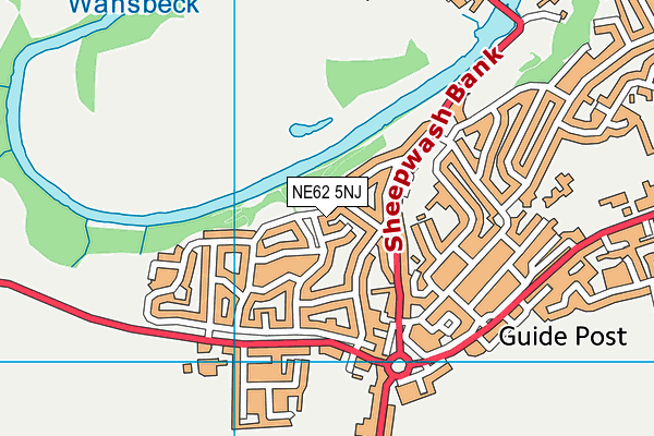 NE62 5NJ map - OS VectorMap District (Ordnance Survey)