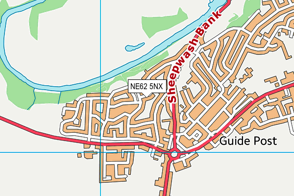 NE62 5NX map - OS VectorMap District (Ordnance Survey)