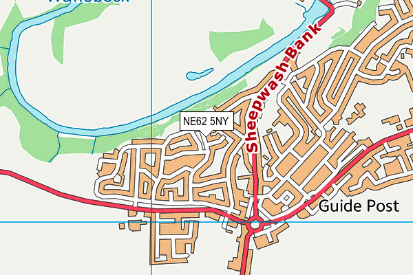 NE62 5NY map - OS VectorMap District (Ordnance Survey)