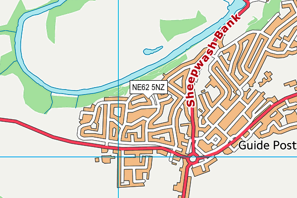 NE62 5NZ map - OS VectorMap District (Ordnance Survey)