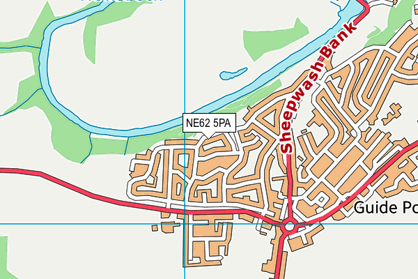 NE62 5PA map - OS VectorMap District (Ordnance Survey)