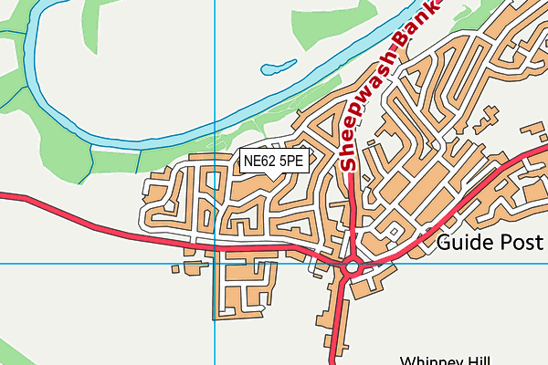 NE62 5PE map - OS VectorMap District (Ordnance Survey)