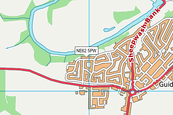 NE62 5PW map - OS VectorMap District (Ordnance Survey)