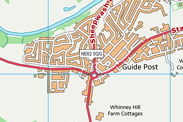 NE62 5QG map - OS VectorMap District (Ordnance Survey)