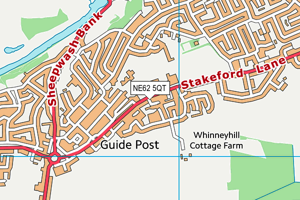 NE62 5QT map - OS VectorMap District (Ordnance Survey)