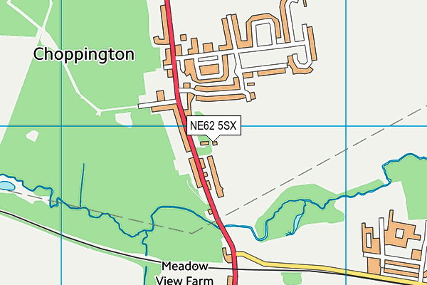 NE62 5SX map - OS VectorMap District (Ordnance Survey)