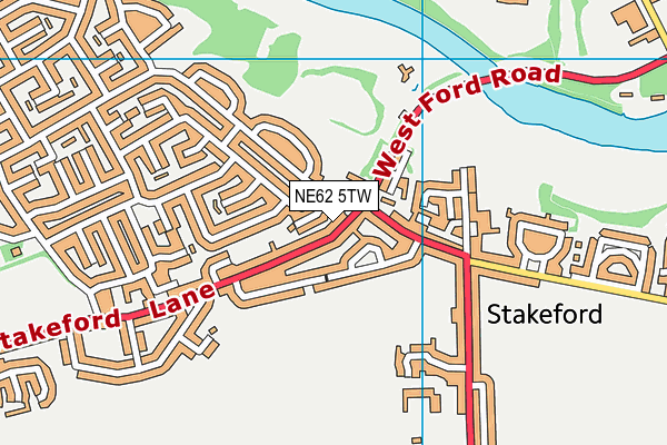 NE62 5TW map - OS VectorMap District (Ordnance Survey)