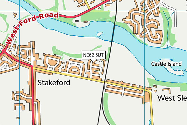 NE62 5UT map - OS VectorMap District (Ordnance Survey)