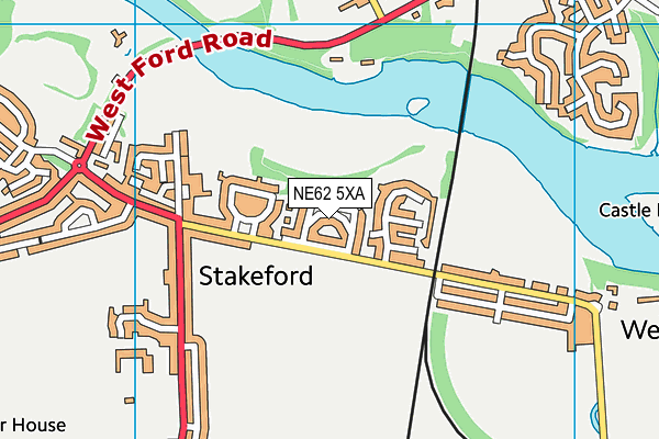NE62 5XA map - OS VectorMap District (Ordnance Survey)