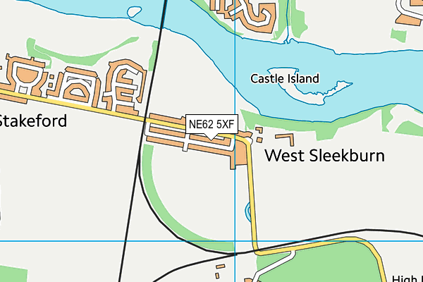 NE62 5XF map - OS VectorMap District (Ordnance Survey)