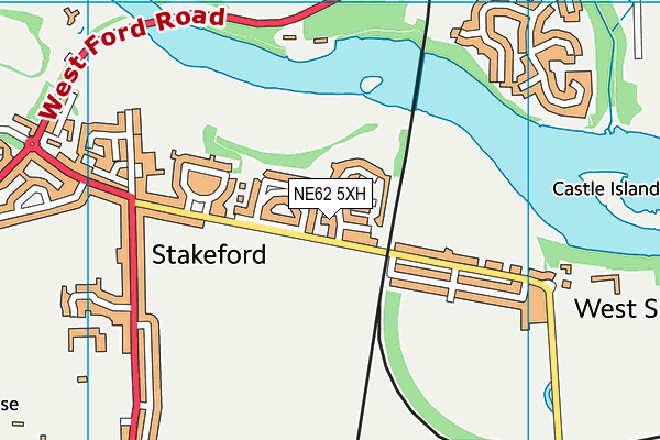 NE62 5XH map - OS VectorMap District (Ordnance Survey)