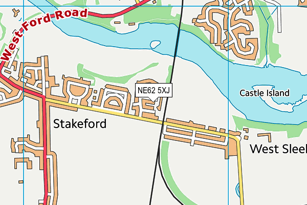 NE62 5XJ map - OS VectorMap District (Ordnance Survey)