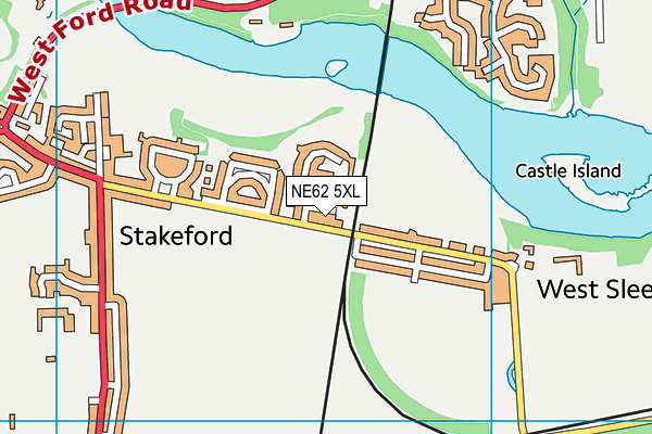 NE62 5XL map - OS VectorMap District (Ordnance Survey)