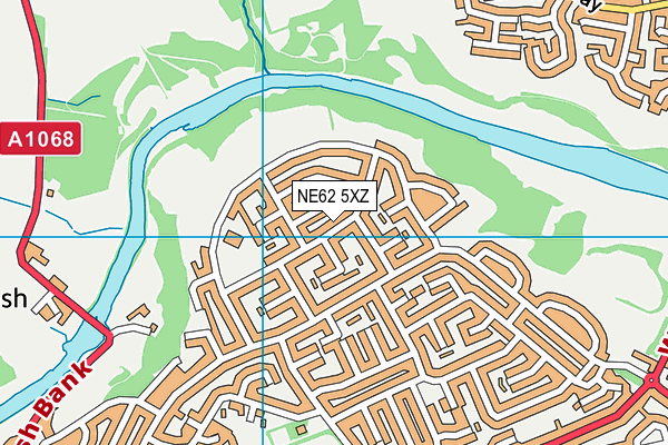 NE62 5XZ map - OS VectorMap District (Ordnance Survey)