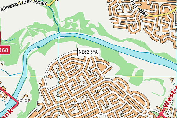 NE62 5YA map - OS VectorMap District (Ordnance Survey)