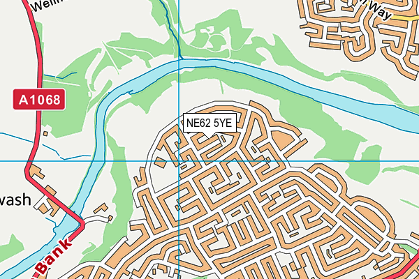 NE62 5YE map - OS VectorMap District (Ordnance Survey)