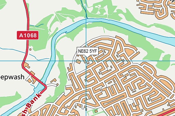 NE62 5YF map - OS VectorMap District (Ordnance Survey)