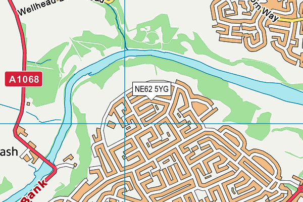 NE62 5YG map - OS VectorMap District (Ordnance Survey)