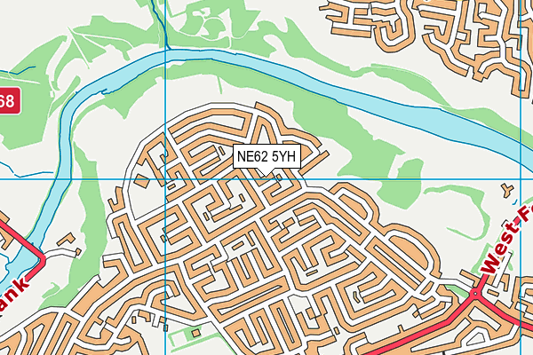 NE62 5YH map - OS VectorMap District (Ordnance Survey)