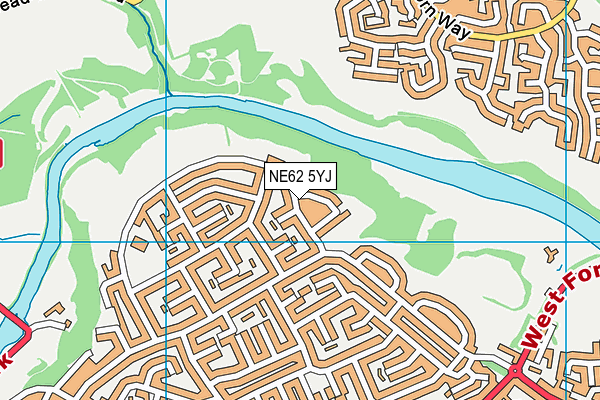 NE62 5YJ map - OS VectorMap District (Ordnance Survey)