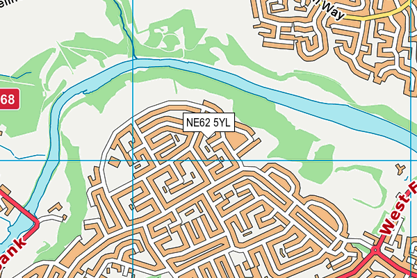 NE62 5YL map - OS VectorMap District (Ordnance Survey)